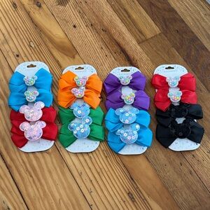 4 packs of 4 in each Colorful Bow Hair Clips Set for Kids